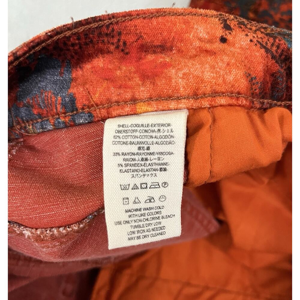 Free People Velvet Skinny Sz 2 Floral Print Jeans Zip Pockets Anthropologie - Picture 11 of 12